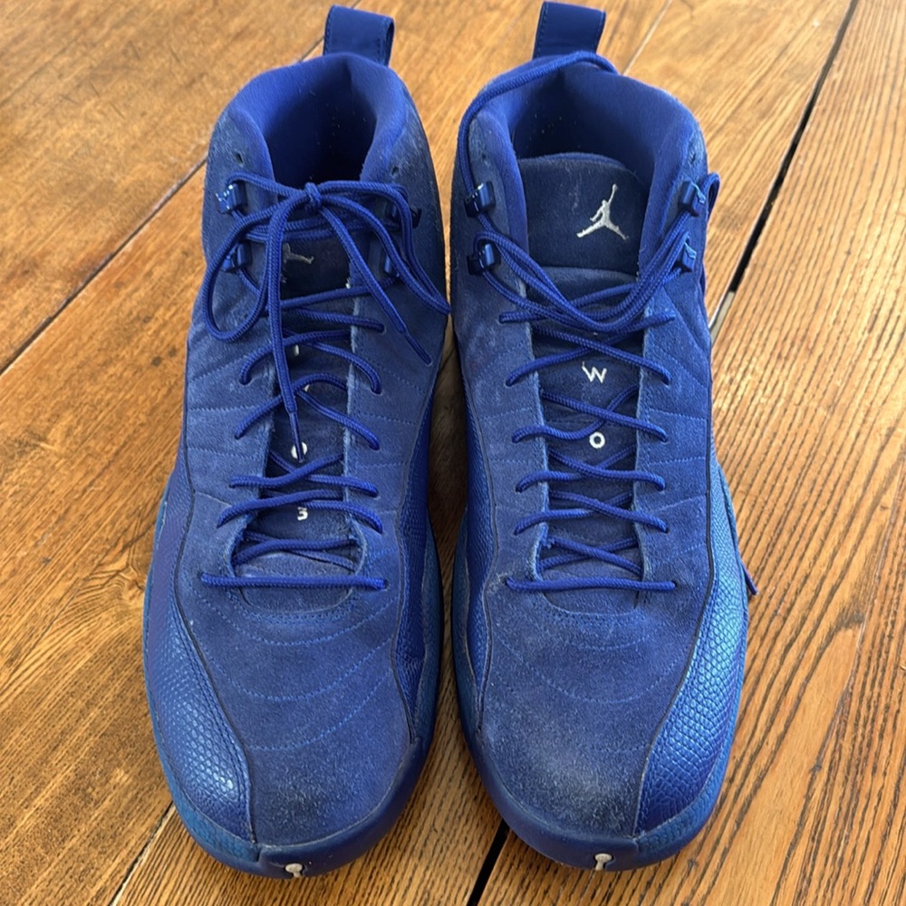 NIKE AIR JORDAN 12 RETRO DEEP BLUE SHOES Size 14